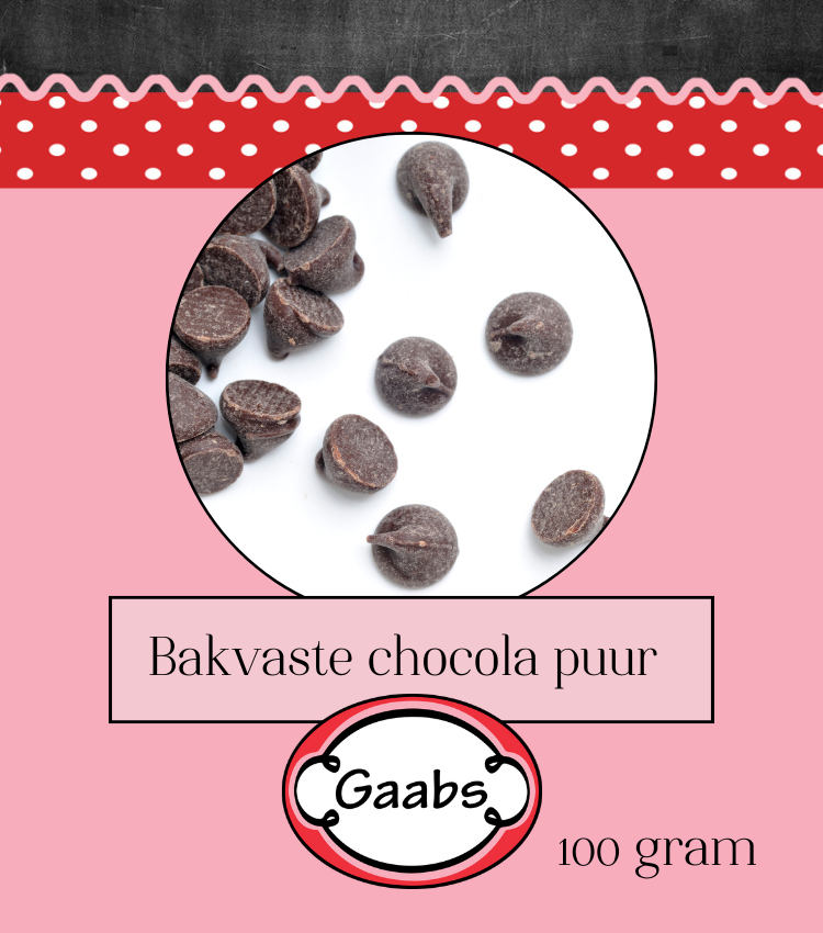 Gaabs | Bakvaste chocola druppels puur 100 gram