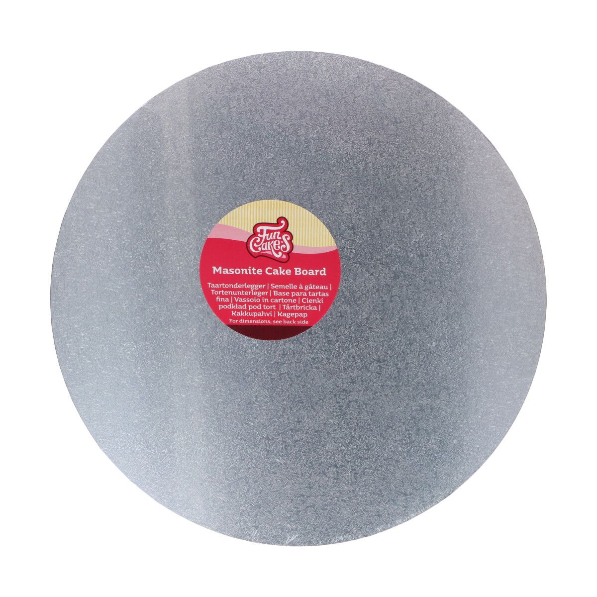 Funcakes | Masonite board 25cm zilver