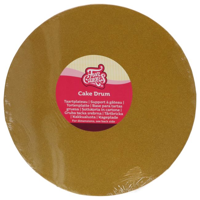 FunCakes | Cake Drum Rond Glanzend Goud Ø 25 cm
