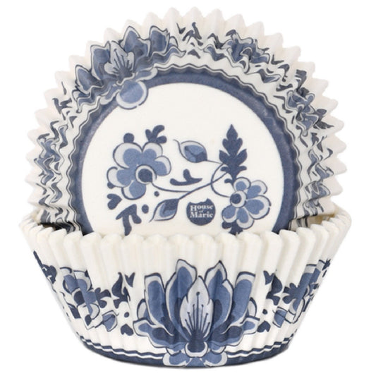 HoM | Baking cups Delfts Blauw /48