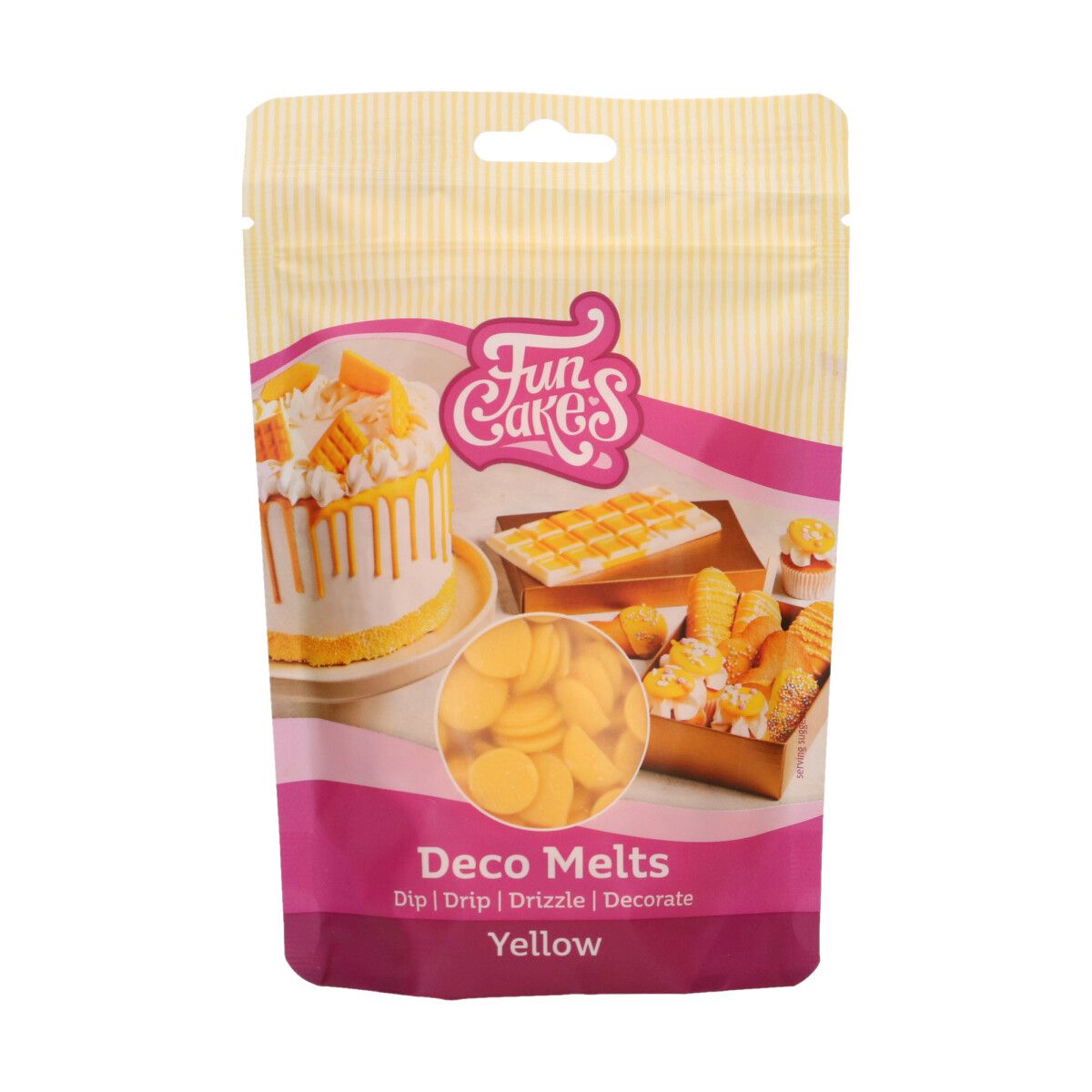 Funcakes | Deco melts yellow 250 gr